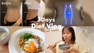 SUB【Diet Vlog】１週間で２kg増えた体重を必ず戻す！３日間の食事記録と運動🍚🏋️‍♂️コツコツダイエットする✊ [upl. by Gotcher839]