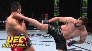 Muslim Salikhov WHEEL KICK KO of Song Kenan at UFCMacau  ESPN MMA [upl. by Ianthe]