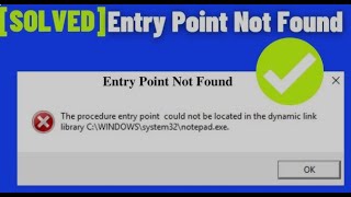 The Procedure quotEntry Point Not Found Dynamic Link Libraryquot Error Fixing In Windows 10  11  7 [upl. by Dwayne149]