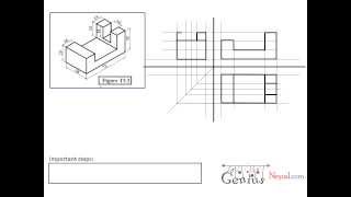 Engineering Drawing TutorialsOrthographic drawing 1 with front view and slide view T 5 2 [upl. by Tolkan]