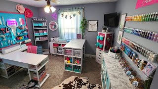 NEW Craft Room Make Over  Tour  Office Studio Update 2023  Craftroom Organization  DIY Island [upl. by Rockie790]