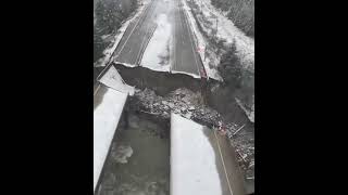 Unbelievable damage to Coquihalla Highway south of Sowaqua Creek [upl. by Dumanian]