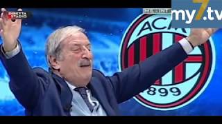 DirettaStadio 7Gold Milan Inter 10 Tiziano Crudeli quotCU CU CU CUTRONEquot [upl. by Rutger478]