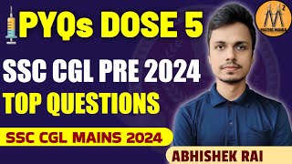 PYQs DOSE 5  SSC CGL PRE 2024 TOP QUESTIONS  MATHS MANIA [upl. by Zetrac]