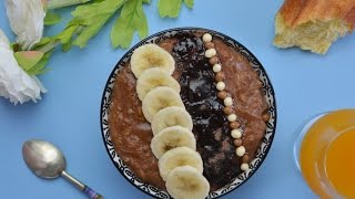 Porridge à lavoine chocolat et banane RECETTE [upl. by Eilrak]