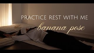 do easy restorative yoga from home with me 🪽 30 days of restorative yoga day 24 banana pose [upl. by Einaj]