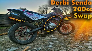 Derbi Senda 50 SWAP 200cc Project 😈 [upl. by Vookles]