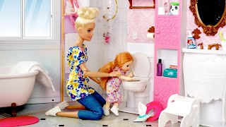 Barbie Doll family  Baby Stacie Get Well Routine [upl. by Cohen]