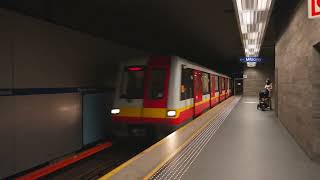 Poland Warsaw Metro ride from Ratusz Arsenal to Plac Wilsona [upl. by Ahsrav876]