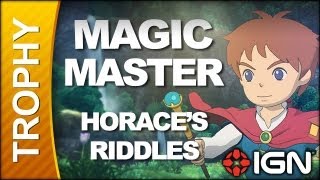 Ni No Kuni Wrath of the White Witch  Magic Master Trophy Horaces Riddles [upl. by Lessirg]