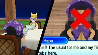 How to NOT Date HAPU  EVENT  Pokemon Ultra Sun and Moon Side Quests Easter Egg [upl. by Ytissahc]