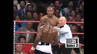 Rematch Evander Holyfield vs Mike Tyson Twists arms in frustation [upl. by Ydissak]