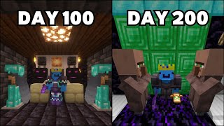 I Survied 200 Days In Minecraft Harcore Unlimited Emeralds [upl. by Swen787]