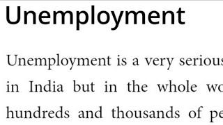 Essay on Unemployment in english  बेरोजगारी पर निबंध [upl. by Morissa]