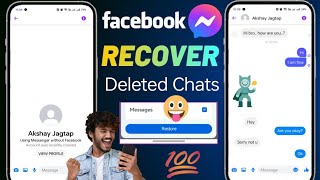 How to recover deleted Chats on Facebook messenger 2024  Facebook ke delete chat kaise wapas laye [upl. by Hadias]