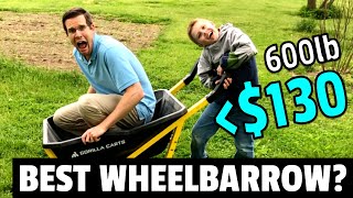 BEST WHEELBARROW EVER Gorilla GCR7X Cart Review  For Landscaping Concrete Gardening Gravel [upl. by Ennovihs]