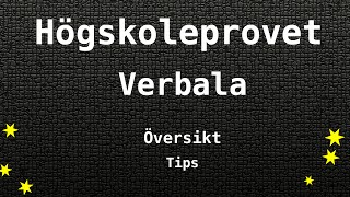 Högskoleprovet Verbala översikt tips  Svenska och Engelska LÄS MEK ORD ELF [upl. by Hogue328]