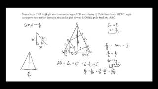 46 Sinus kąta CAB trójkąta równoramiennego ACB [upl. by Einomrah]