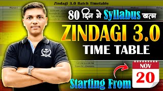 TIME TABLE for ZINDAGI 30  Cover Complete Syllabus of PCMB in 80 Days [upl. by Noyart542]