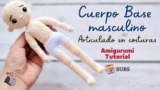 Hombre Cuerpo Base Amigurumi Tutorial  22 cms  Amis Tejiendo Momentos ENGSPA Subs [upl. by Adnuahsor]