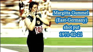 Margitta Gummel EastGermany shot put 19710221 [upl. by Anaimad847]