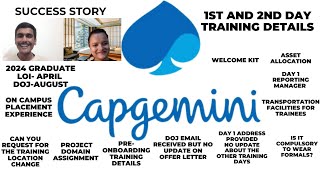 capgemini complete training details capgemini training location change Capgemini office dress code [upl. by Ayaet]