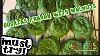 COOKIES PANDAN with WALNUTS  EASY and DELICIOUS RECIPE TRY MY RECIPE [upl. by Divd]