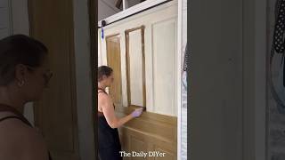 Reclaimed door update with faux Pottery Barn furniture finish upcycle paint diy shorts [upl. by Yelrac]