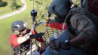 USAF Pararescuemen Airlift Hurricane Harvey Flood Victims [upl. by Shawnee774]