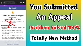 You submitted an appeal facebook problem solved 2024 How to solve YOU SUBMITTED AN APPEAL facebook [upl. by Ayekin210]