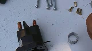 Lawn mower starter solenoid rebuild hack [upl. by Eiramesor185]