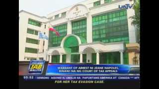 Warrant of arrest ni Jeane Napoles binawi na ng Court of Tax Appeals [upl. by Hsetim522]