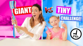 GIANT vs TINY CHALLENGE 24 uur Challenge ♥DeZoeteZusjes♥ [upl. by Yahsan541]