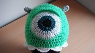 how to crochet mike wazowski crochet hat all sizes [upl. by Clothilde]