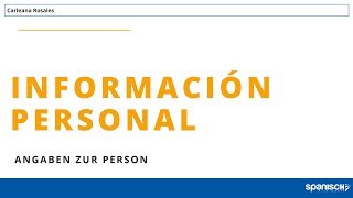 Información personalAngaben zur Person [upl. by Nojid]