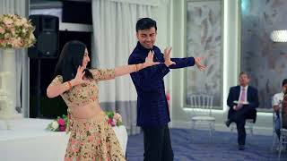 Bride and Grooms Engagement Sangeet Bollywood Dance AniketKiKaushmiri [upl. by Adnarem]