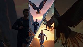 Messi and Ronaldo Fleeing from an eagle Attack 🏃🦅 [upl. by Oznohpla154]