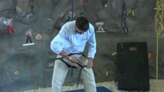 Rock Climbing  How to Make a Rappelling Harness [upl. by Arikahc704]