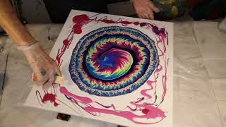 108 Gorgeous split cup on large canvas Must see acrylicpouring fluidart abstractart [upl. by Avram]