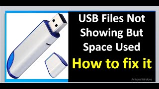 How to Fix USB Flash Drive Files not Showing but Space Used Issue [upl. by Ahsilla]