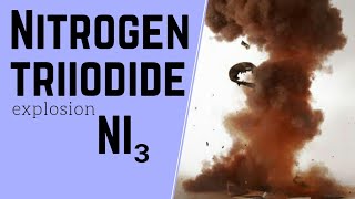 Nitrogen triiodide chemical decomposition  contact explosive  NI3 [upl. by Mmada]