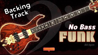 𝄢 FUNK Backing Track  No Bass  Backing track for bass 88 BPM in Fᵐ backingtrack [upl. by Ayital835]