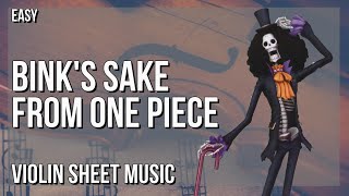 SUPER EASY Violin Sheet Music How to play Binks Sake from One Piece by Kohei Tanaka [upl. by Jarvis343]