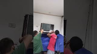 Pull out window type AirconTrip ni Eve airconditioning windowtype airconcleaning satisfying [upl. by Kolnick]