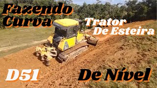 Trator de Esteira D51 Fazendo Curva de Nível Finalizando [upl. by Reinhart982]