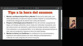 Recomendaciones para examen [upl. by Bancroft935]