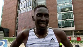 GVSU AllAmerican wins River Bank Run 5K [upl. by Hodgson]