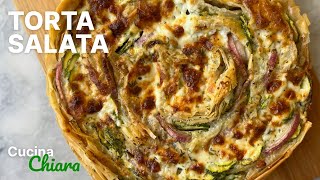 aperitivo perfetto per lestate  TORTA SALATA con zucchine e cipolle [upl. by Mallissa]