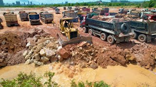 Wow Its So Amazing Heavy Equipment Work In Land Reclamation Using Big Mountain Stone Land For Fill [upl. by Ettenej513]