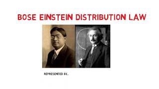 Bose Einstein Distribution law [upl. by Aline75]